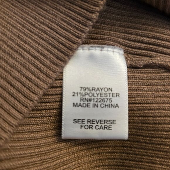 THE SLOPE LONG SLEEVE NEUTRAL BROWN CREAM COLOR BLOCK SWEATER CROPPED MEDIUM - Picture 5 of 7